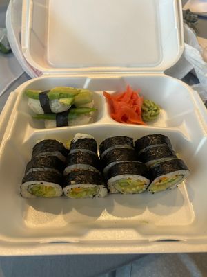 veggie combo (also came with miso soup or salad)  at Volcanic Sushi and Sake in Gainesville