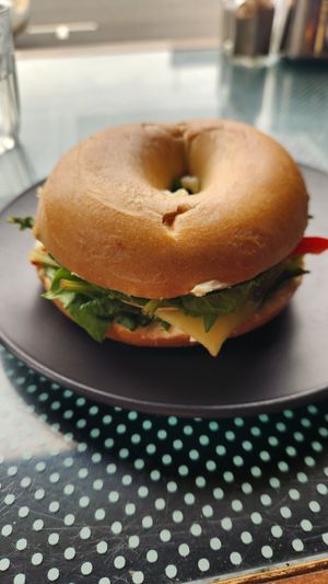 Toasted bagel vegetarian at Purple Possum Wholefoods & Cafe in Saint Marys