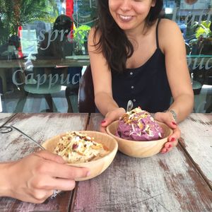 Peanut butter and roseberry coconut at NanaBowls in Phuket