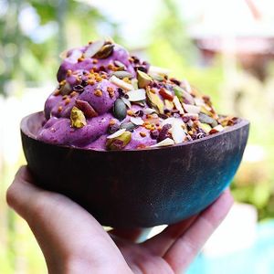 Rose Berry Coconut Smoothie Bowl (better than an Acai Bowl) at NanaBowls in Phuket