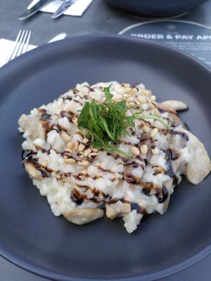 Vegan mushroom risotto at Castle Hotel in Conwy