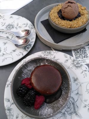 Vegan sponge cake and crumble at Castle Hotel in Conwy