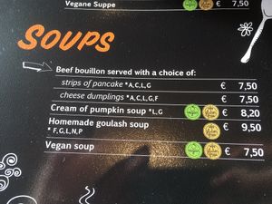 Soup Menu at Krazy Kanguruh in St Anton Am Arlberg