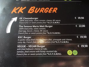 Burger Menu at Krazy Kanguruh in St Anton Am Arlberg