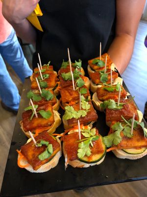 Organic BBQ Tofu Bahn Mi bites. at Hakka Kitchen in Jacksonville