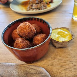 Vegan bitterballen. So yummy. at Buitenplaats de Plantage in Vogelenzang