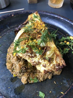 Vegan Dal with cauliflower- super yummy! at Buitenplaats de Plantage in Vogelenzang