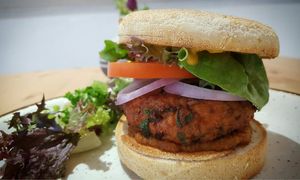 Sweet Potato & Mushroom Burger at Mon Way Bistro & Cocktail Bar in East London