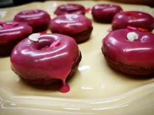 Vegan rasberry donuts at Mon Way Bistro & Cocktail Bar in East London