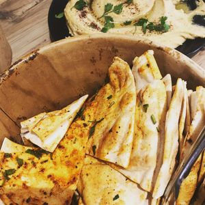 Hummus  at Mon Way Bistro & Cocktail Bar in East London