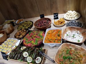 Vegan buffet at Mon Way Bistro & Cocktail Bar in East London