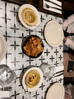 Hummus and babaganoush  at Arabella in Newtown