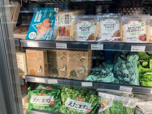 Frozen vegan food at 4 Seasons Bio in Athens