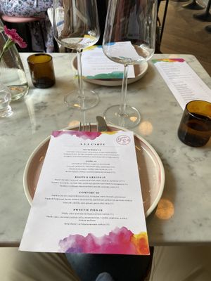 Menu and table setting    at Yes Yes Yes in Helsinki