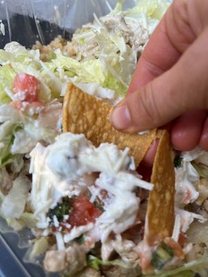 Chips with vegan cream & cheese at Nacho Taco in Jacksonville