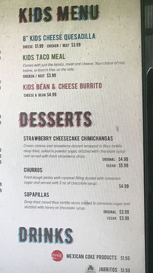 Menu  at Nacho Taco in Jacksonville