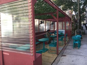 Outdoor seating. at Alice's Tea Cup Chapter 2 in New York City