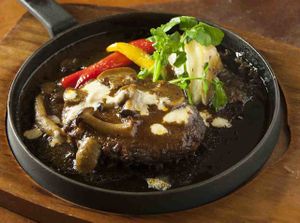 hamburger steak at Future Food Cafe Restaurant Tubu Tubu in Tokyo