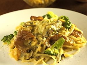 Mochikibi and Itafuʼs Spaghetti  alla  Carbonara at Future Food Cafe Restaurant Tubu Tubu in Tokyo