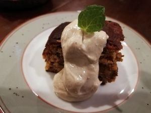 Amazake cream cake ??? (Not sure, but great anyway) at Future Food Cafe Restaurant Tubu Tubu in Tokyo