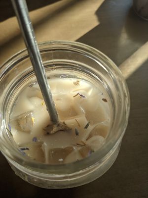 Iced Lucid Lavender Peppermint Tea Latte 💜 at The Moth Cafe - Downtown in Edmonton