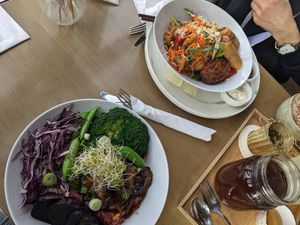 Purple Yam Risotto & Pad Thai at The Moth Cafe - Downtown in Edmonton