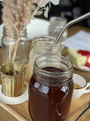 Immune Boost hot medicinal tea & Lavender Lemonade Kombucha ✨ at The Moth Cafe - Downtown in Edmonton