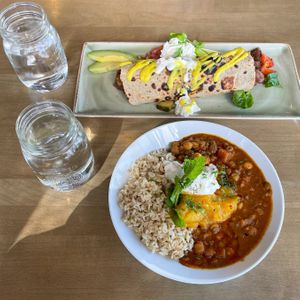 Breakfast burrito & chickpea red curry at The Moth Cafe - Downtown in Edmonton