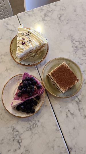 Banana Cream Pie, Blueberry Cheesecake and Tiramisu at The Moth Cafe - Downtown in Edmonton