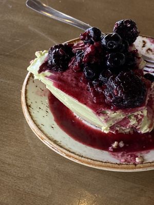 Key Lime Cheesecake with Berry Sauce   at The Moth Cafe - Downtown in Edmonton