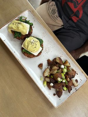 Crab cake benny at The Moth Cafe - Downtown in Edmonton