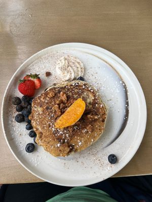 Chocolate, banana and walnut pancakes at The Moth Cafe - Downtown in Edmonton