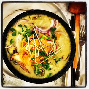  Coconut Lime Laksa..... sooo yummy  at The Moth Cafe - Downtown in Edmonton