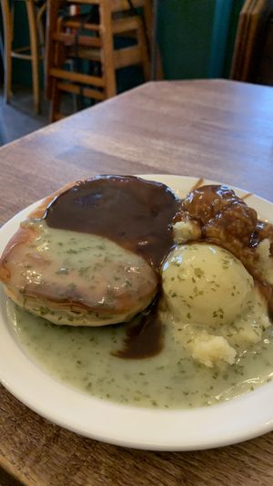 Pie, mash, gravy and liquor  at Goddards at Greenwich in South East London