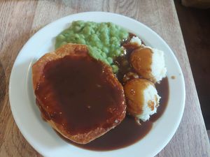 Pie, mash, mushy peas & gravy at Goddards at Greenwich in South East London