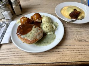 Pie and Mash - I couldn’t decide between gravy and liquor - so I had both!  at Goddards at Greenwich in South East London