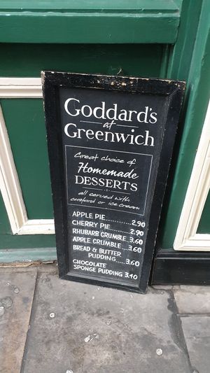 Desert menu at Goddards at Greenwich in South East London