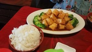 General Tso's tofu at Sushi Yoshi in Killington