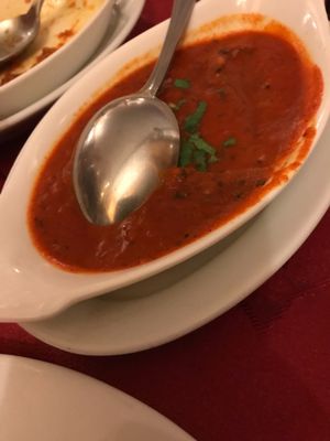 Delicious spicy sauce... very hot ! at Lassani in Courbevoie