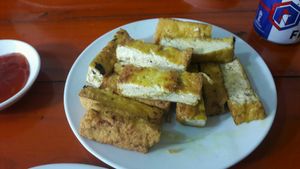 fried tofu at Nha Hang Chay in Sapa