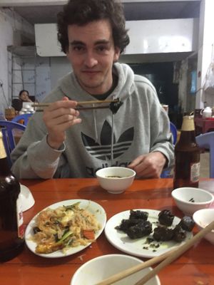 kiwi eating veg at Nha Hang Chay in Sapa