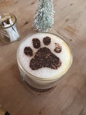 Cappuccino with oat milk  at Kibble Bakery in Skipton