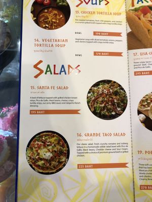 Veg soup & I think they can do veg options for salads  at Sunrise Tacos in Bangkok