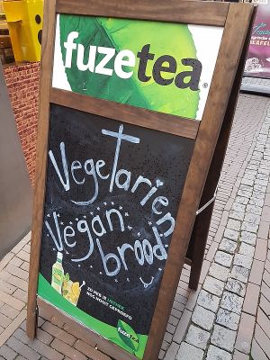 board on sidewalk at Op Saj in Utrecht