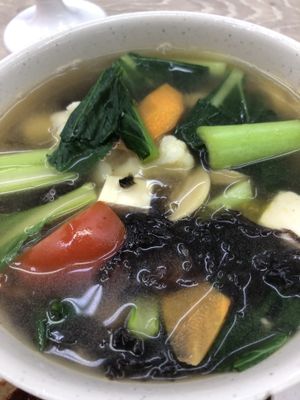 Seaweed soup without egg and mock stuff  at SHU Vegetarian 蔬方斋 in West Singapore
