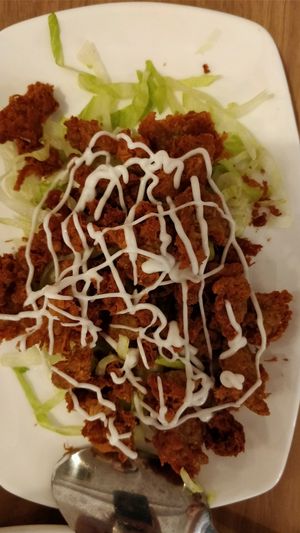 fried (mock) chicken at Maitree Cafe 慈素轩 in Central Singapore