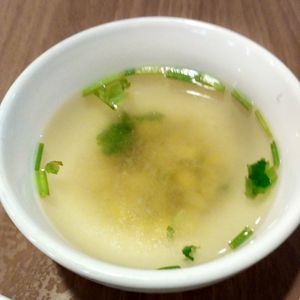 Clear Soup with Corn for Vegetarian Chicken Rice Set at Maitree Cafe 慈素轩 in Central Singapore