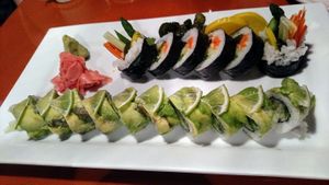 Futomaki and the Navajo roll. All are pure Vegan! at Zen of Sushi in Port St Lucie