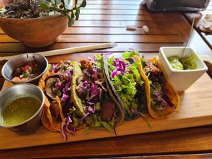 Tacos at La Bruja Vegan Foods in Antigua