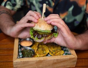  at La Bruja Vegan Foods in Antigua